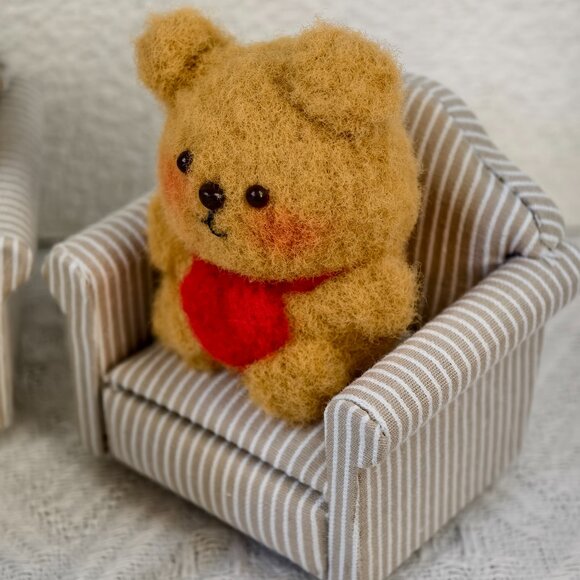 Handmade Amigurumi Crochet Brown Dog With a Heart Plushie - Picture 3 of 6
